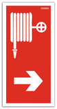 Tűzcsap vagy tűzivíztömlő iránymutató tűzvédelmi jel - után világító öntapadó matrica vagy tábla