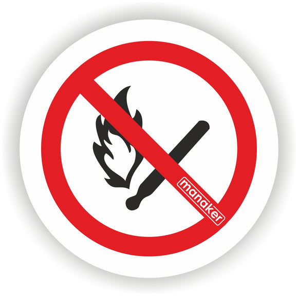 Nyílt láng használata és a dohányzás tilos! tiltó jelzés csak piktogram - öntapadó matrica