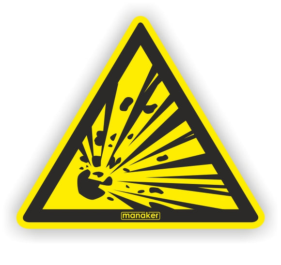 Robbanásveszélyes általános figyelmeztetés jelzés - öntapadó matrica