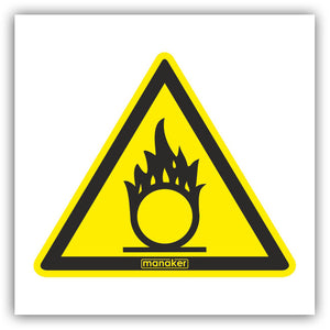 Oxidáló anyag általános veszély figyelmeztetés jelzés - öntapadó matrica