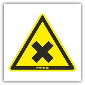 Ártalmas vagy ingerlő anyag általános veszély figyelmeztetés jelzés - öntapadó matrica