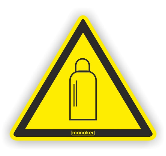 Gázpalack általános veszély figyelmeztetés jelzés - öntapadó matrica