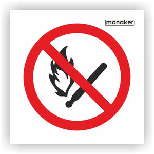 Nyílt láng használata és a dohányzás tilos! tiltó jelzés csak piktogram - öntapadó matrica
