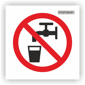 Nem ivóvíz tiltó jelzés csak piktogram - öntapadó matrica és tábla