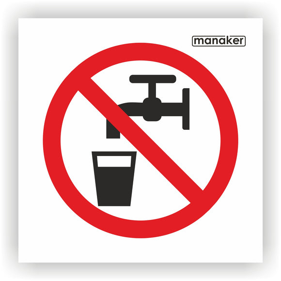 Nem ivóvíz tiltó jelzés csak piktogram - öntapadó matrica és tábla