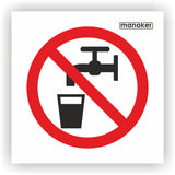 Nem ivóvíz tiltó jelzés csak piktogram - öntapadó matrica