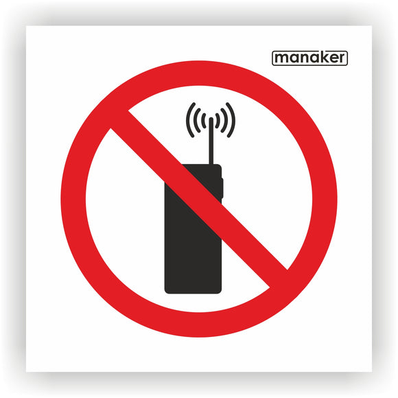 Telefon használata tilos! tiltó jelzés csak piktogram - öntapadó matrica és tábla
